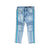 Premium Striped Moto Jean Pants (Light Blue/Turquoise)