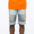 Premium Striped Moto Shorts (Vintage/White/Orange)