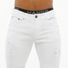 Premium Skinny Biker Jeans W/Rips (White)