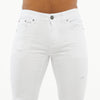 Premium Basic Skinny Jeans w/Knee Cuts (White)