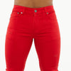 Premium Basic Skinny Jeans w/Knee Cuts (Red)