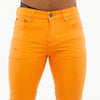 Premium Basic Skinny Jeans w/Knee Cuts (Orange)