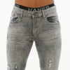 Premium Basic Distressed Skinny Jeans (Grey)
