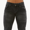 Premium Basic Distressed Skinny Jeans (Black Sand)
