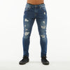 Premium Basic Distressed Skinny Jeans (Dark Blue)