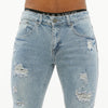Premium Basic Distressed Skinny Jeans (Light Blue)