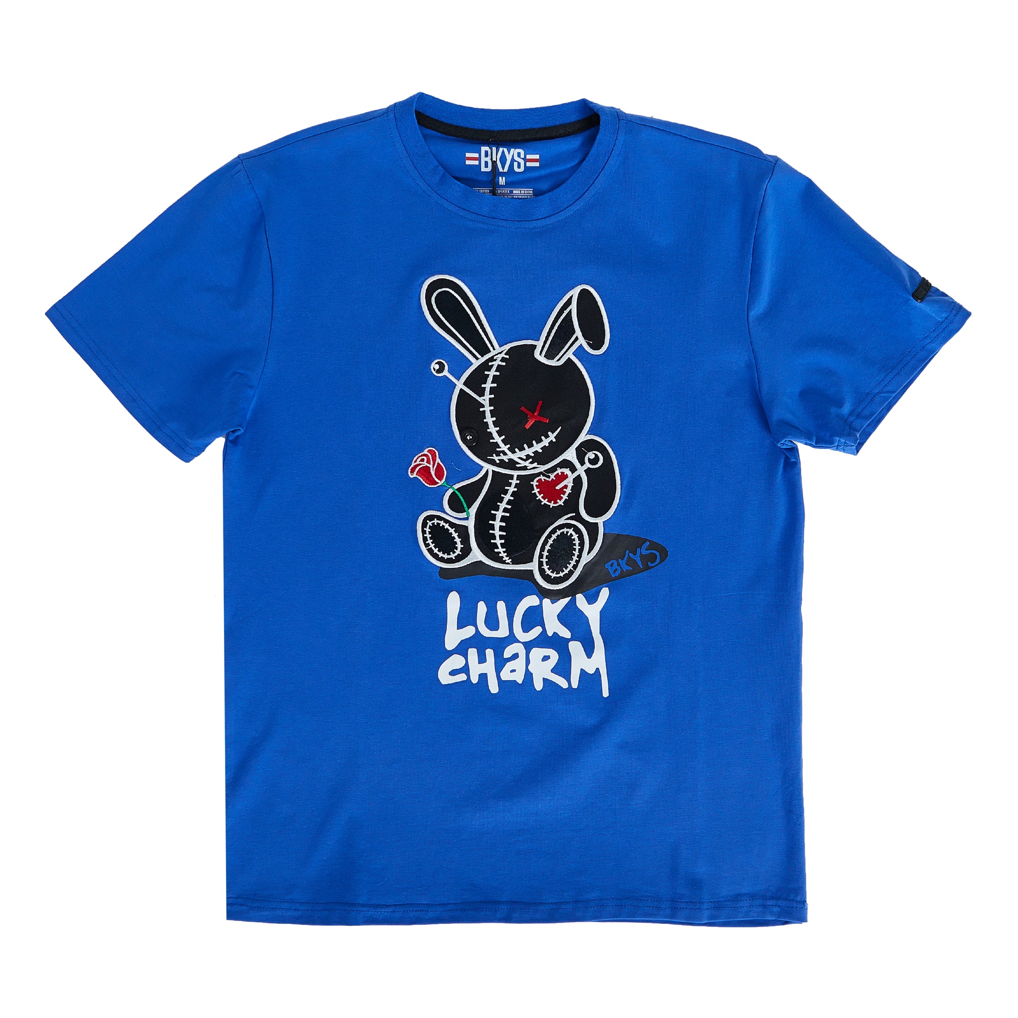Lucky Charm Embroidered Tee (Royal Blue/Black)