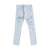 Rhine Stone Patched Twill Pants (White/Crystal Stone)