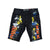 Premium Multi Colored Denim Shorts (Balck)