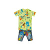 Premium Tropical Breeze Kids Denim Shorts (Stone Blue)