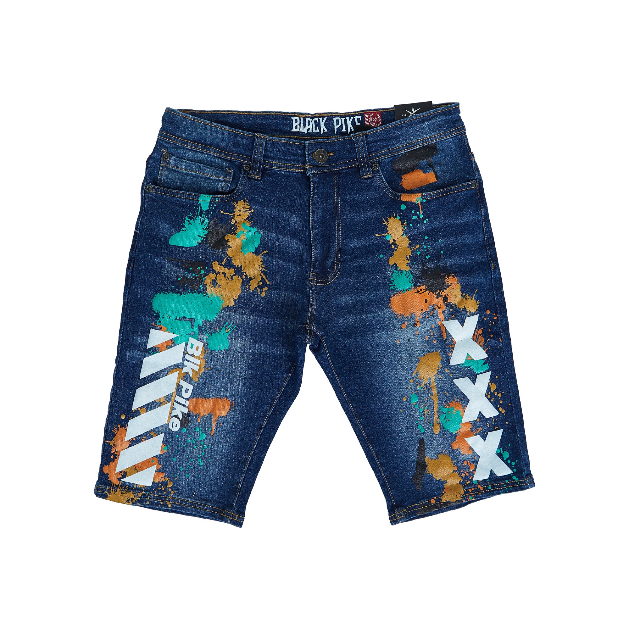 Premium Multi Colored Denim Shorts (Midnight Blue)