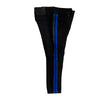 Premium Striped Moto Jean Pants (Black/Royal Blue)