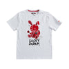 Big &amp; Tall Lucky Charm Embroidered Tee (White/Red)