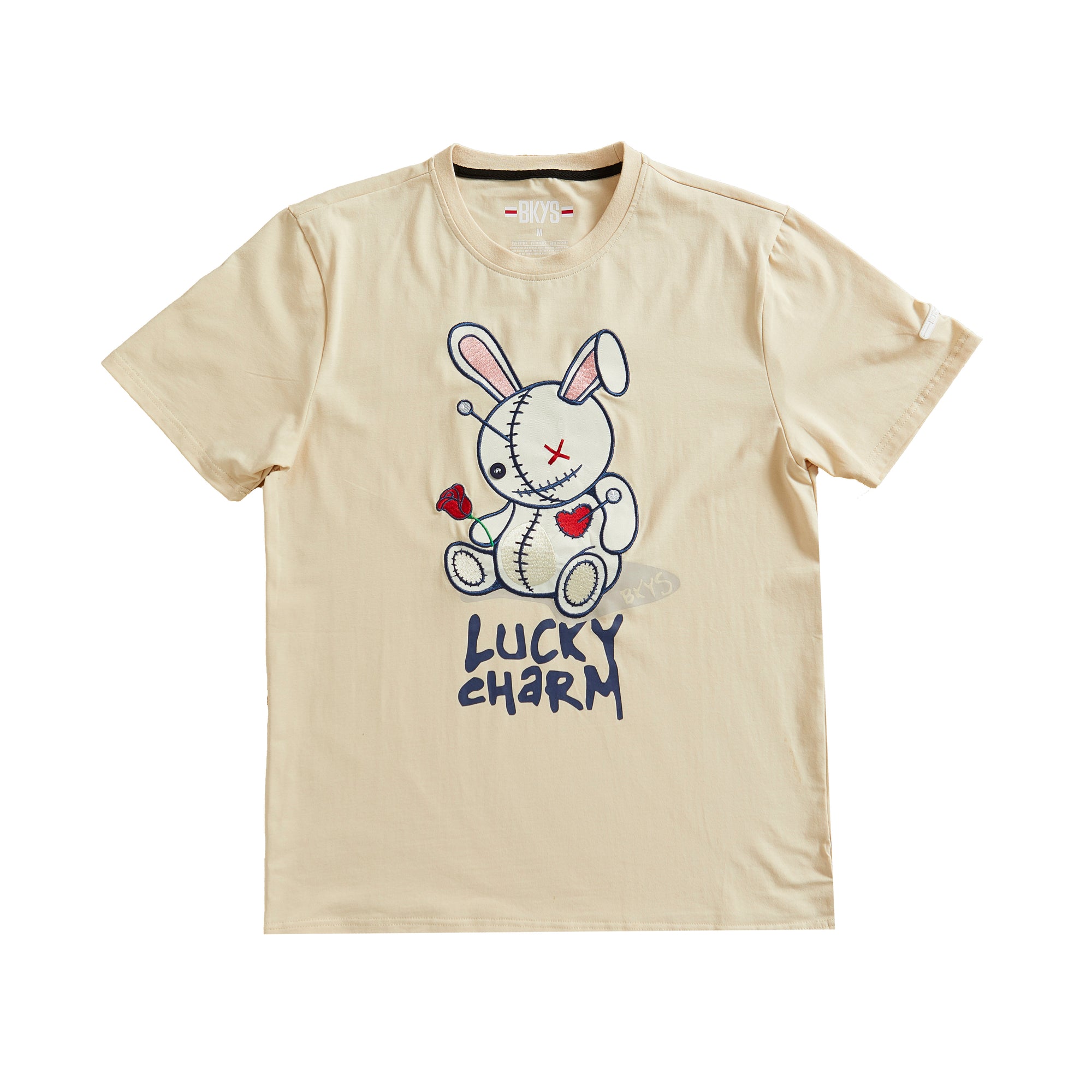 Lucky Charm Embroidered Tee (Sand)