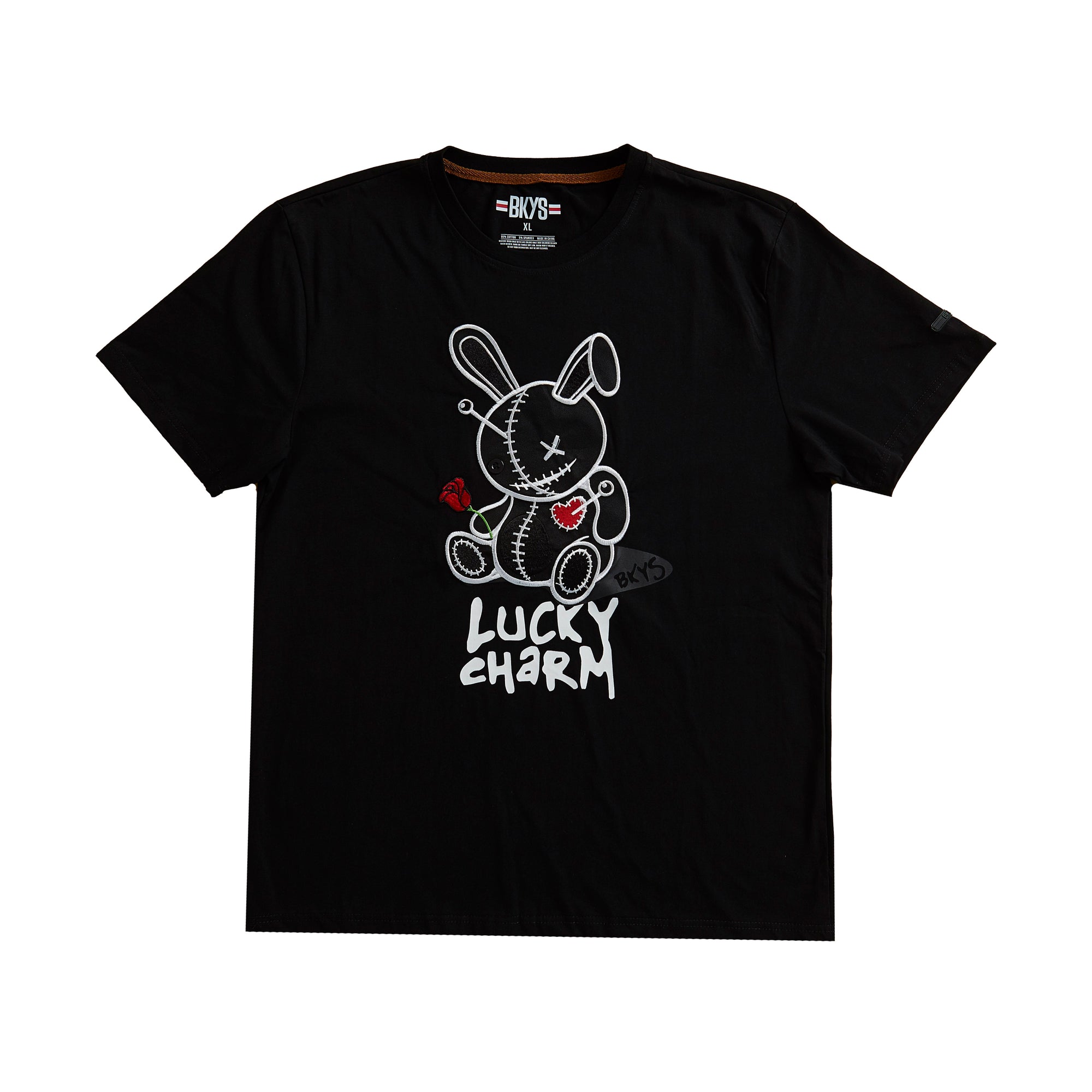 Lucky Charm Embroidered Tee (Black/White)